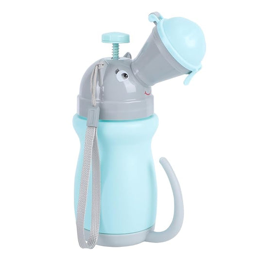 Portable Car Potty Urinal for Boys, Blue Travel Urinal Bottle with Leak-Proof Cap, Lightweight Emergency Toilet for Outdoor and Road Trips