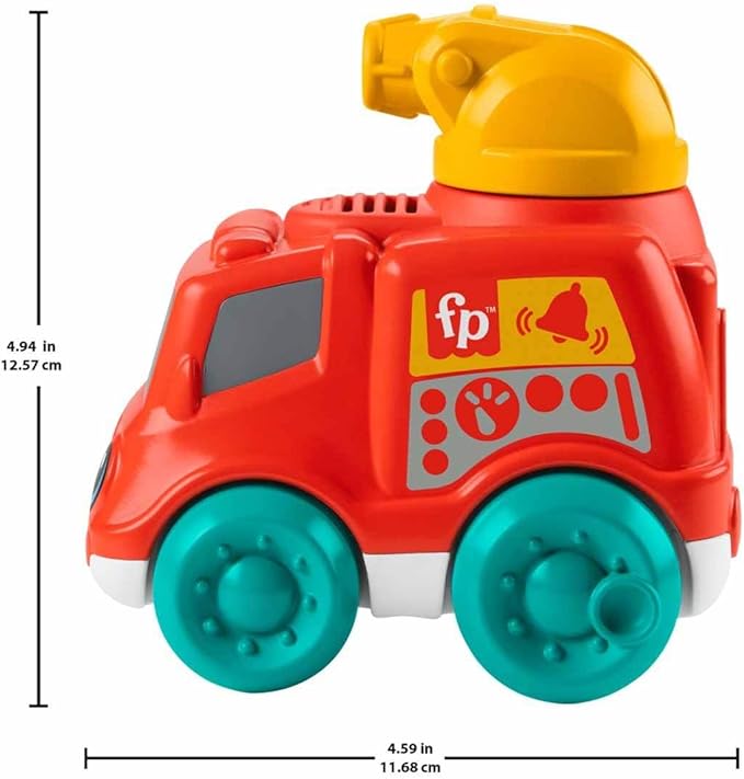 Fisher-Price Baby Toy Chime & Ride Fire Truck Push-Along Vehicle with Fine Motor Activities for Infants Ages 6+ Months
