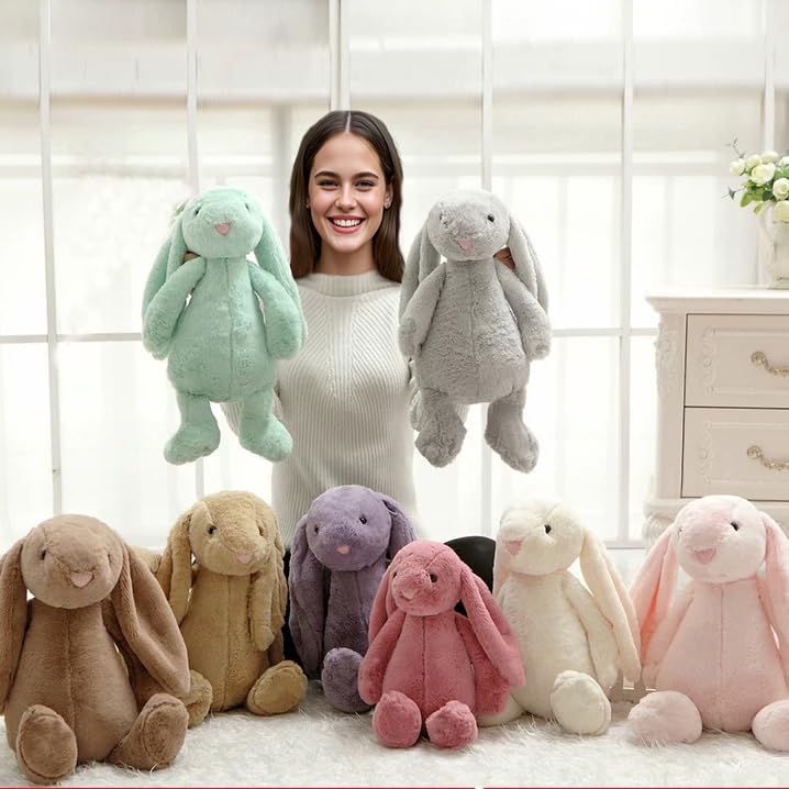Personalized Easter Bunny Custom Bunny Stuffed Animals With Child's Name Handmade Custom Plush Rabbit Toy for Girls Boys kids