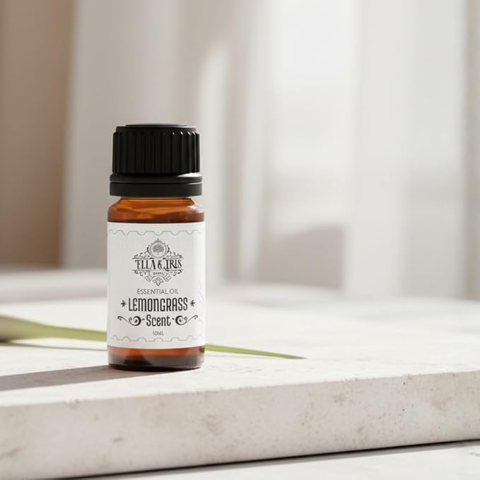Ella & Iris Home Lemongrass Essential Oil, 10ml – Aromatherapy Diffuser Oil for Home, DIY Blends, Massage & Fresh Scented Routines
