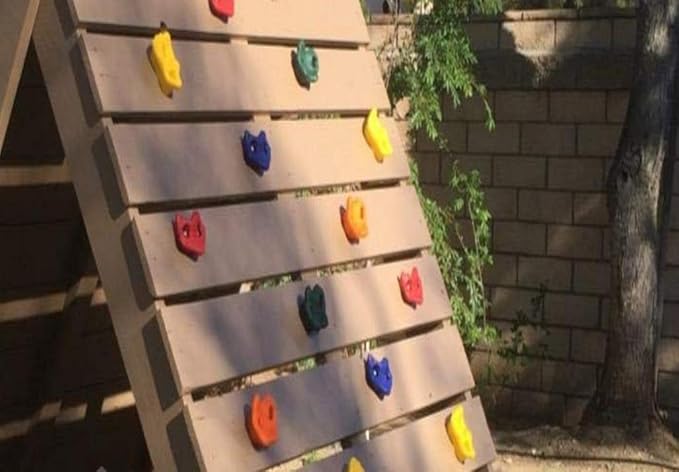 KINSPORY 15Pc Colourful Pig Nose Shape Children Rock Climbing Holds Indoor Outdoor Kids Playground Build - Mounting Hardware Kit Included