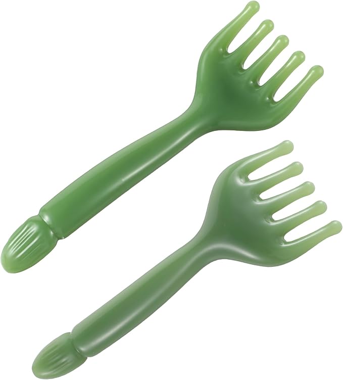 WY LIGHTING LEVEL 2Pcs Head Massager Manual Hair Scalp Massager Gua Sha Five Claw Massage Tool Comb Portable Handheld Resin Relax Tool for Father's Day Mother's Day Gifts (Green)