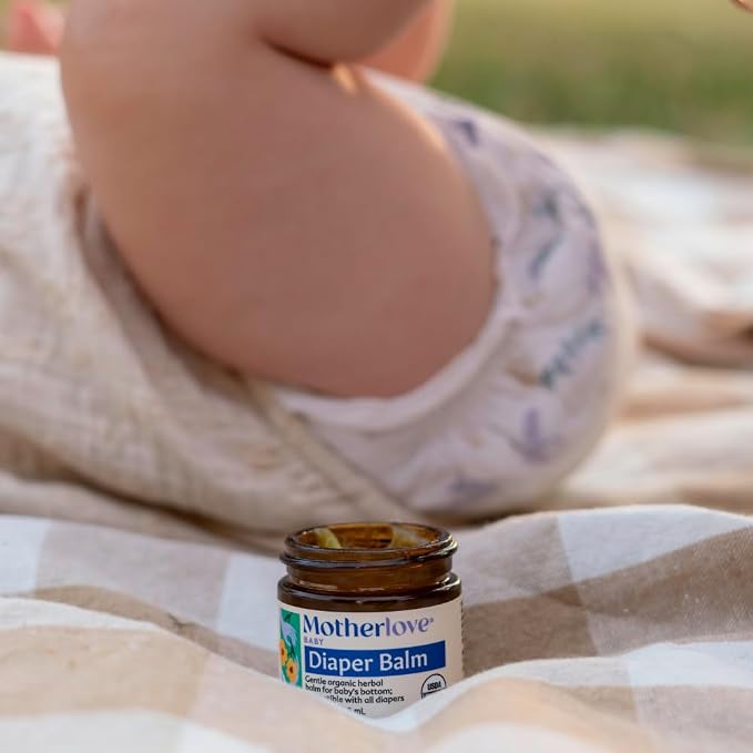 Motherlove Diaper Balm (1 oz) Organic Herbal Diaper Cream—Cloth Diaper Safe, Zinc Oxide- & Petroleum-Free—Ideal Diaper Bag Size