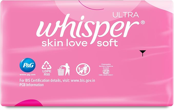 Whisper Ultra Soft Sanitary Pads - 50 Pieces (XL)