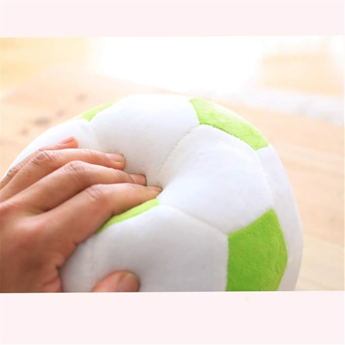Plush Soccer Balls - Fluffy Stuffed Toy Soccer Ball Plush Pillow Soft Durable Stuff Soccerball Gift for Kids Boy Baby (Green - White,7.8inch/20cm)