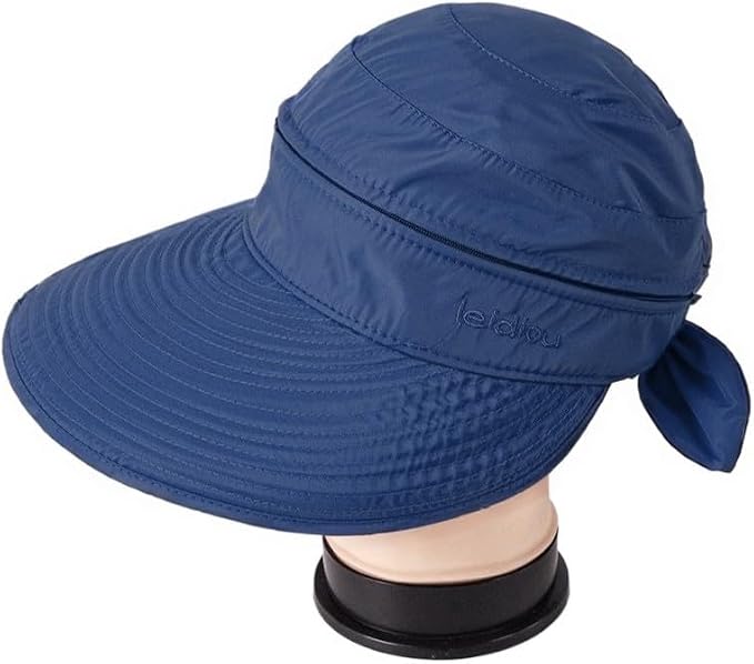2-in-1 Women’s Sun Visor Sun Hat Zipper Off Ponytail Friendly, Lightweight Quick Dry, Summer UV Protection