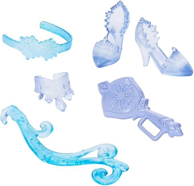Mattel Disney Frozen Elsa Fashion Doll Set, Spin & Reveal with 11 Surprises Including 5 Accessories, 5 Stickers & Play Scene, Inspired by Disney Movie