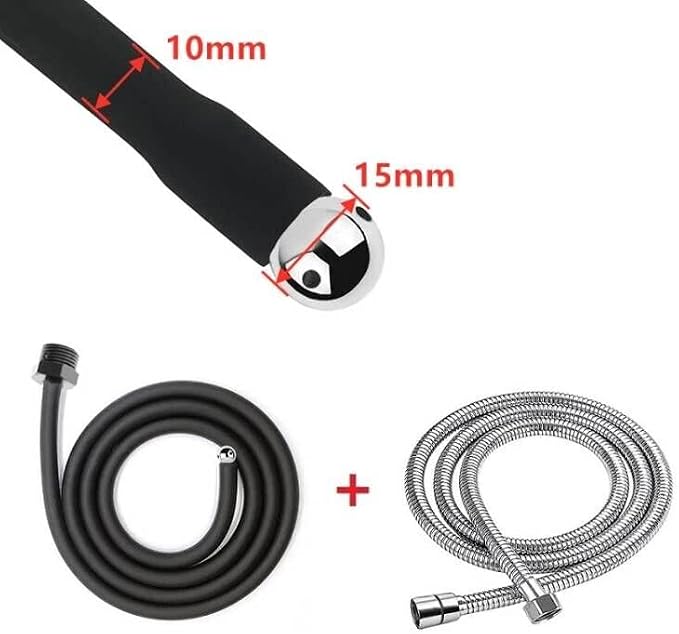 Silicone Nozzle Enema ASilicone Nozzle Enema Attachment Reusable Douche Black Hose Nozzle (59.05 in)