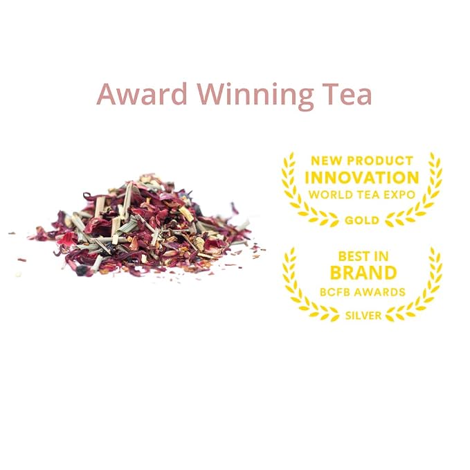 JusTea LITTLE BERRY HIBISCUS | Loose Leaf Herbal Tea | Recyclable Refill Pouch | 40+ Cups (3.2oz) | Caffeine Free | Award-Winning | Fair Trade | Non-GMO