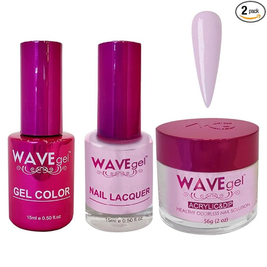 WAVEGEL Soak-Off Gel, Nail Lacquer & Acrylic/Dip Powder Matching Set - Princess Collection - #17 Lavendula