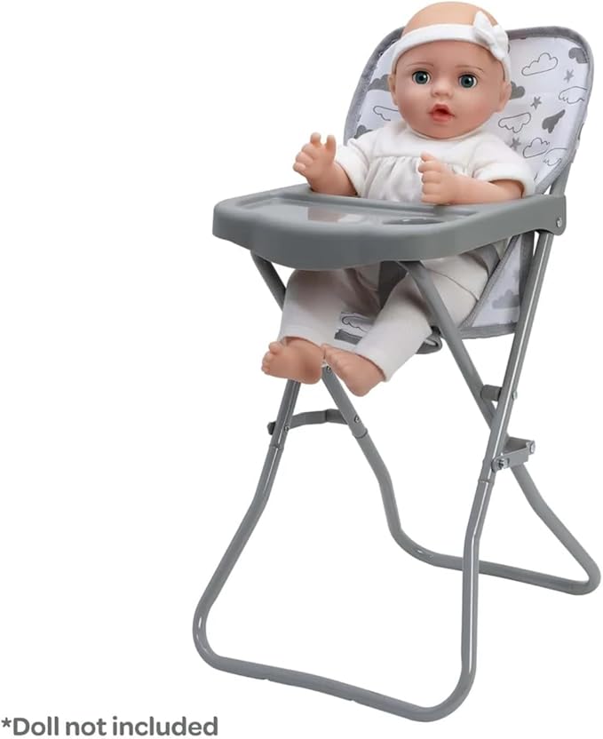 ADORA Durable Twinkle Star Baby Doll High Chair for Feeding and Imaginative Pretend Play, Suits Most Stuffed Animals, Plush Toys, and Dolls up to 16 inches, Birthday Gift for Ages 3+