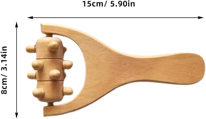 Wooden Foot Massager Roller Tool Hand Massage Roller for Back Neck Leg Arm Relief Natural Wood Massage Wooden Tool with Ergonomic Handle Portable Full Body 5.90 X 3.14 X 1.18 in 4 Pack