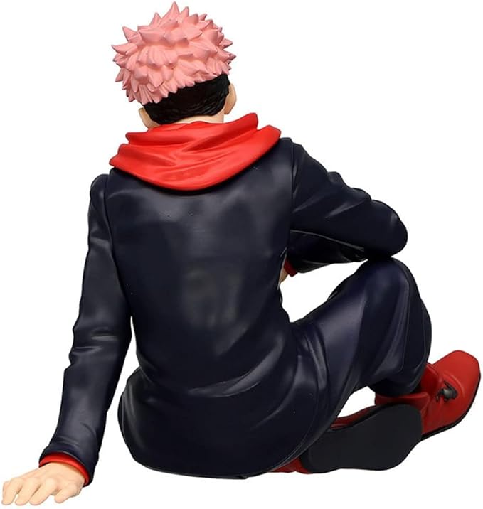 2PCS Anime Figures Itadori Yuji Figurine Sitting Pose Character Statue PVC Collection Model Desktop Decoration