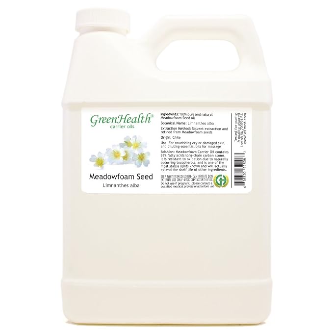 Meadowfoam Seed Oil – 32 fl oz (946 ml) – 100% Pure and Natural Carrier Oil - Cold Pressed - GreenHealth