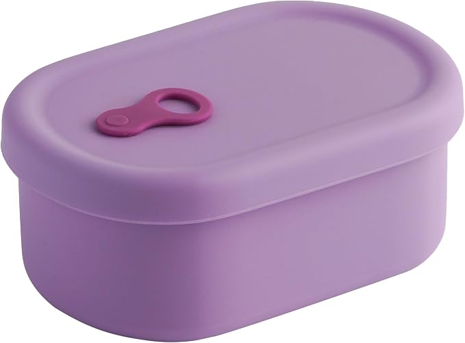 Korean Silicone Food Container, Steam Vent, Violet, 12 fl oz | Microwave & Freezer Safe, Leakproof, Airtight, Dishwasher Safe, BPA Free