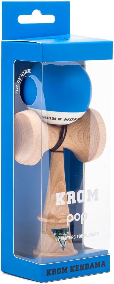 Kendama Toy POP Dark Blue - High Wood Quality - Extra Strong - for Beginner and Pro - Gift Pack : Extra String + Stickers