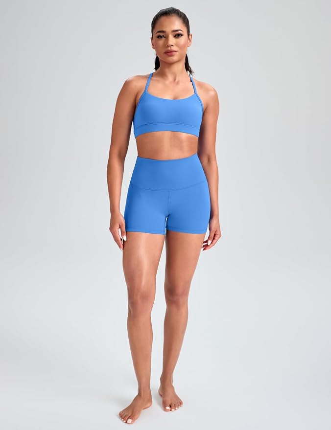HeyNuts to Freest Womens Y Back Sports Bra, Spaghetti Strap Racerback Low Impact Workout Yoga Tops Padded A-C Cups *Updated