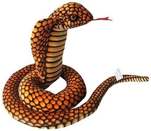 Stuffed Cobra Snake Animal Plush Toy 44 Inches Realistic Long Qamra The Queen Cobra Animal Stuffed Plushies Naja Nivea Cape Cobra Python Stuff Dolls Gifts for Children Kids Boys Girls, 44Inches