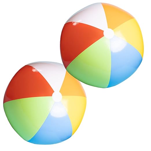 Top Race 2-Pack Giant Beach Balls 42-Inch Inflatable Pool Balls for Swimming and Outdoor Fun - Multicolor Big Shiny Ball for Beach Party and Summer Games