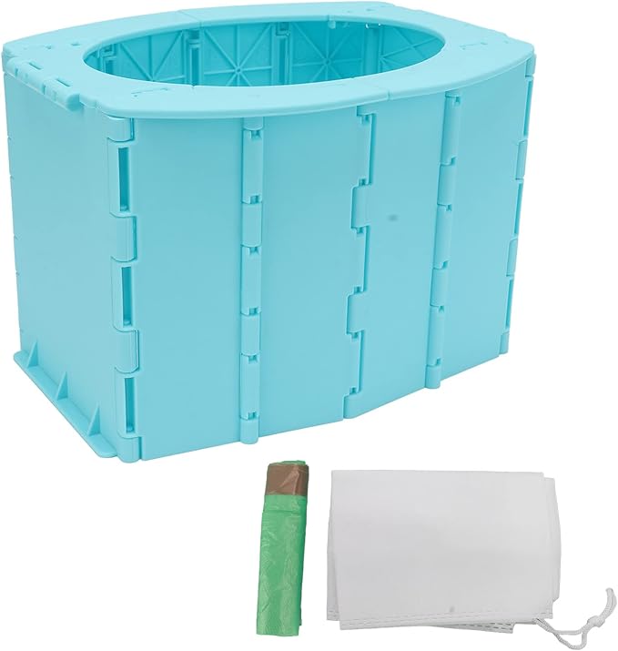 Travel Potty for Toddler Kids, ABS Foldable Portable Car Potty with Garbage Bag Potty Training Toilet Travel Potty for Outdoor Emergency Camping