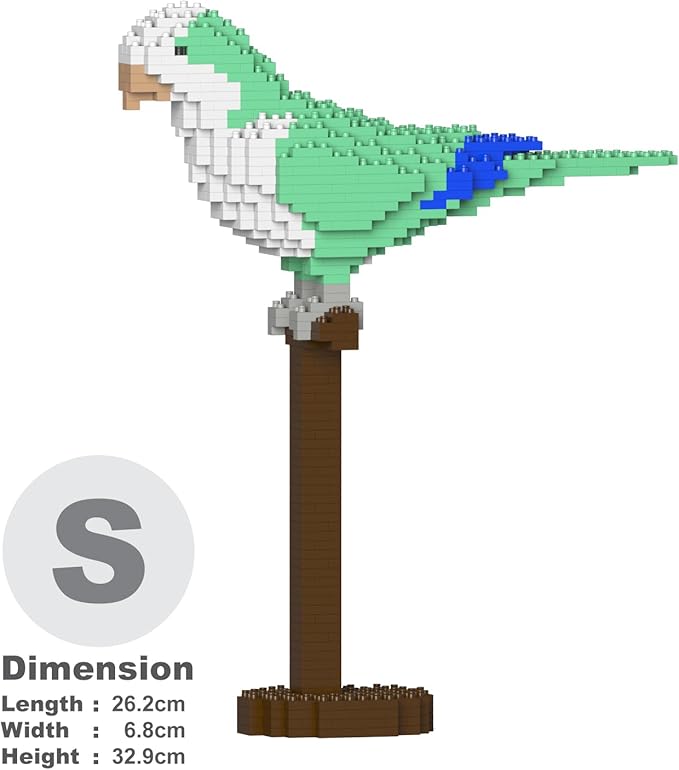 JEKCA Quaker Parrot 01S-M01 | Parrot Plastic Building Blocks | Age 14+