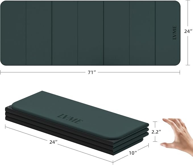 Foldable Yoga Mat 0.32 inches Thick(8mm), SGS Certified POE Material | Non Slip, 71 x 24 inches, Foldable for Travel, Pilates, Camping, Environmental Sports Mat, Odorless