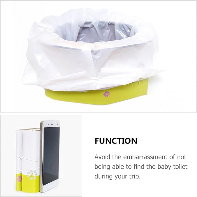 FRCOLOR Portable Foldable Paper Toilet with Travel Potty Seat for Boy Girl Compact Portable Toilet for Outdoor and Car Use Practical Foldable Closestool for Travel Potty Training