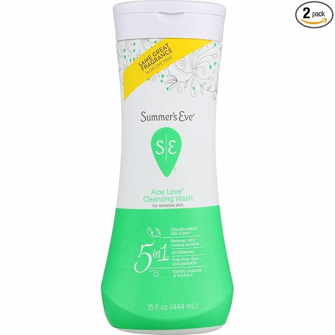 Summer's Eve Cleansing Wash | Aloe Love | Great for Sensitive Skin | 15 oz Each | Pack of 2