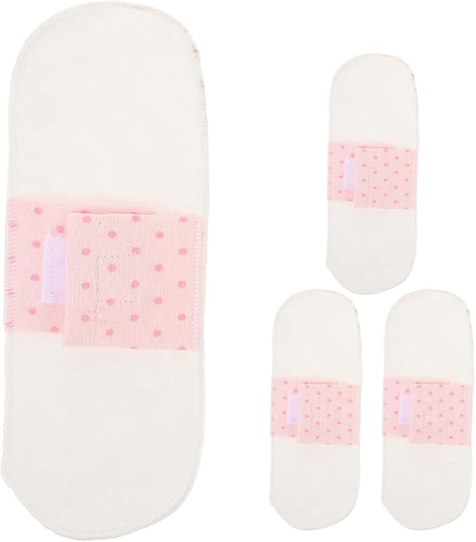 Reusable Cotton Menstrual Cloth Pad Inserts 4pcs Washable Breathable Panty Liners for Pregnancy Postpartum 21cm Waterproof Soft Feminine Hygiene