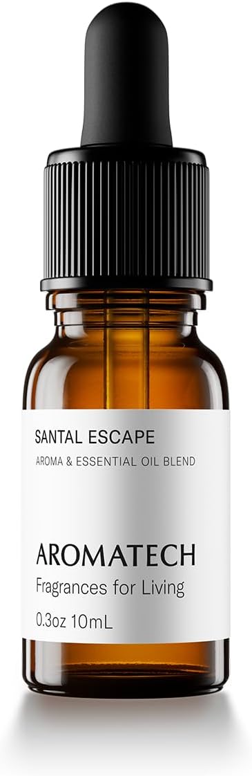 AromaTech Santal Escape Aroma Essential Oil Blend: Luxury Hotel Inspired Aromatherapy with Amber, Vanilla, Cedar & Sandalwood for Ultrasonic Diffusers & Nebulizers (10 mL)