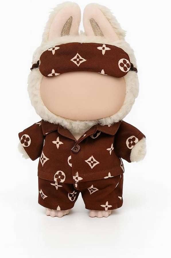 for Labubu Clothes/for Labubu Outfits,Clothes Set for 17cm Lububu Doll,3 Piece Set Hat Clothing for LA BUBU, Boys and Girls Stylish Adorable Dolls Clothes Accessories (No Doll) (037)