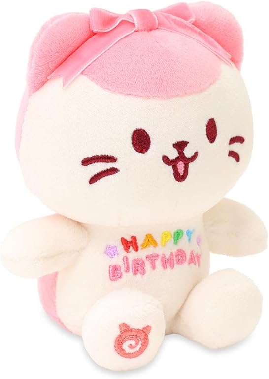 Anirollz Happy Birthday Kittiroll Plush – Soft & Cuddly Stuffed Cat, Cute Collectible Gift for Plush Lovers, 6” Small & Huggable