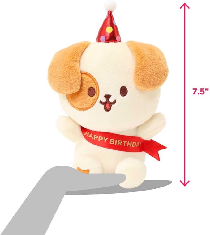 Anirollz Happy Birthday Puppiroll Plush – Soft & Cuddly Stuffed Dog, Cute Collectible Gift for Plush Lovers, 6” Small & Huggable