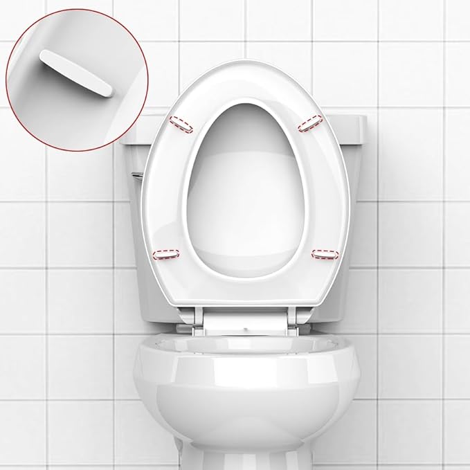 Elongated Toilet Seat, Soft-Slow Close, 19 Inch Elongated Toilet Seat For Elongated Toilets, Quiet-Close Lid And Seat, Easy To Install And Clean, Never Loosen, White