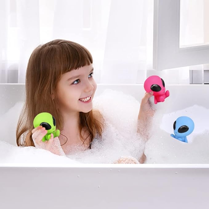 ArtCreativity Rubber Galactic Aliens, Set of 10, Alien Toys for Kids in Assorted Colors, Great as Outer Space Party Favors, Bath Toys for Kids, Swimming Pool, and Office Desk Decorations
