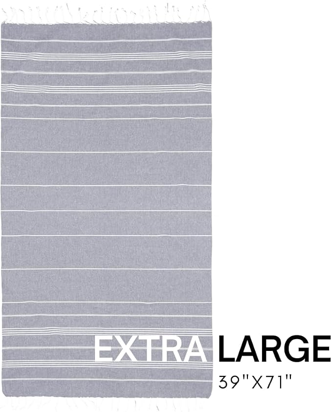 BAY LAUREL Turkish Beach Towel with Travel Bag 39 x 71 Quick Dry Sand Free Lightweight Large Oversized Towels Light