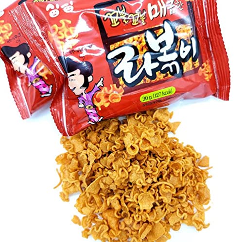 Rabokki Spicy Tteokbokki Flavor Korean Ramen Snack 30g x 3 bags, Stir-fried Rice Cake with Noodle Ramyeon Snack Topokki Flavor 라볶이