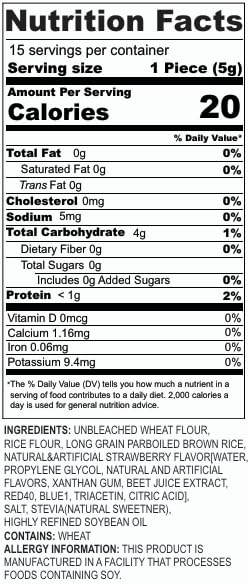 Kim's Magic Pop Freshly Popped Rice Cakes | Strawberry Flavor | 12 Bags | 15 Cakes per Bag | Low Carb, Sugar Free, Fat Free, Multigrain Korean Snack | Easy Bread, Chip, Cracker Replacement