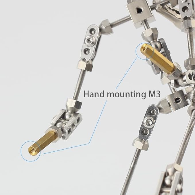 Stop Motion Supplies 2.0 Series Stop Motion Armature Kit,Skeleton Kit,Durable Stainless Steel, Smooth Ball Socket Joint,Similar to Real Human Body, for Stop Motion Puppet (19CM Tall)