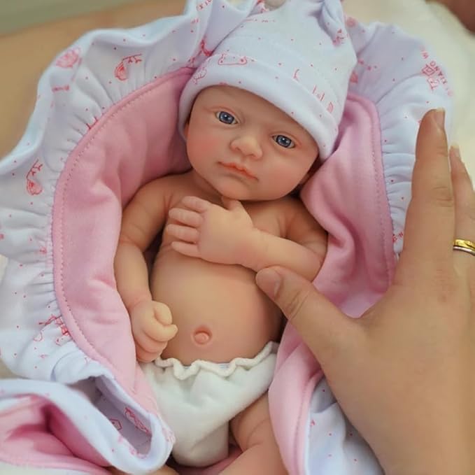 Mire & Mire Reborn Baby Dolls 12" Girl Micro Preemie Full Body Silicone Newborn Realistic Open Eyes Doll