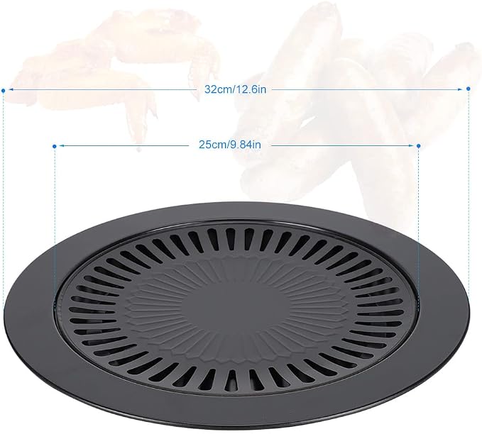 Korean BBQ Grill Pan Non stick Barbecue Plate for Indoor Outdoor Grilling, Bakeware for Home Camping