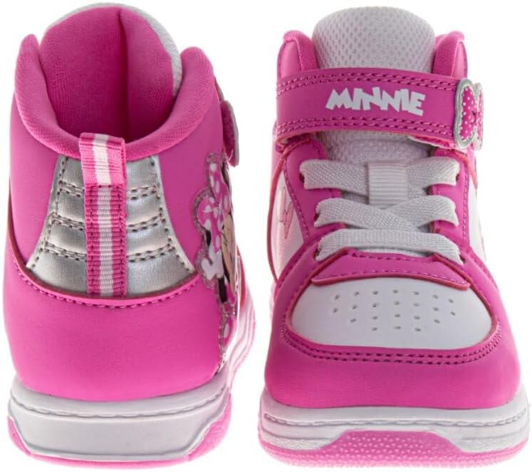Josmo Girls High Top Sneakers Minnie Mouse Frozen Elsa Anna Paw Patrol Skye Lilo & Stitch Moana Character Shoes for Girls Size Toddler to Little Kid