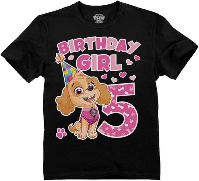 Skye Paw Patrol 4th Birthday Girl Shirt for 4 Year Old Girls - Pup-Themed Party Toddler T-Shirt