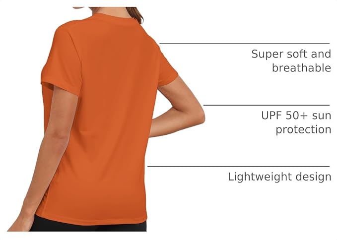 KevaMolly Workout Tops for Women UPF50+ Breathable Loose Fit Yoga T Shirts Short Sleeve Running Gym Athletic Tee Top