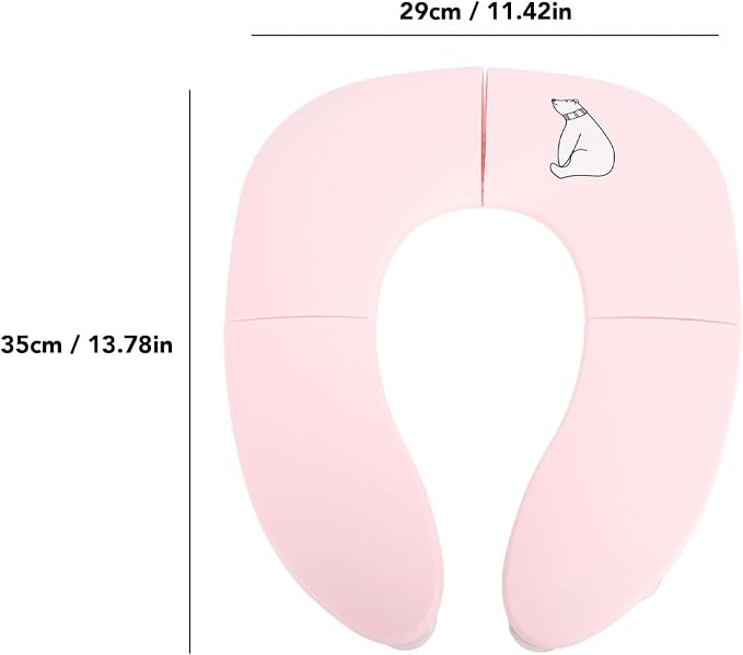 Foldable Travel Potty Seat Lightweight and Convenient Design, Suction Cup Toddler Toilet Training Portable Potty Seat for Comfort PP Material Cleaning Improves Clean (Pink)