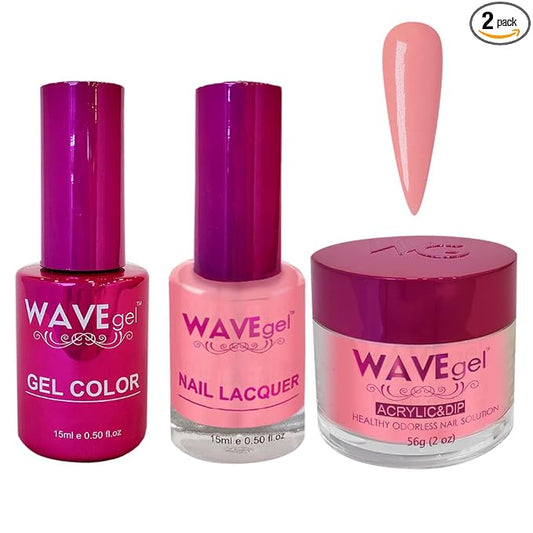WAVEGEL Soak-Off Gel, Nail Lacquer & Acrylic/Dip Powder Matching Set - Princess Collection - #92 Naked Orange