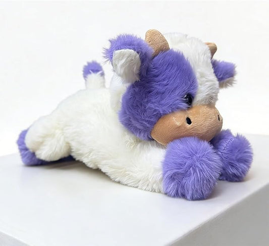 Cute Cow Plush Stuffed Animal Doll Toy 10 inch for Girls Boys (pa Cow purplue)