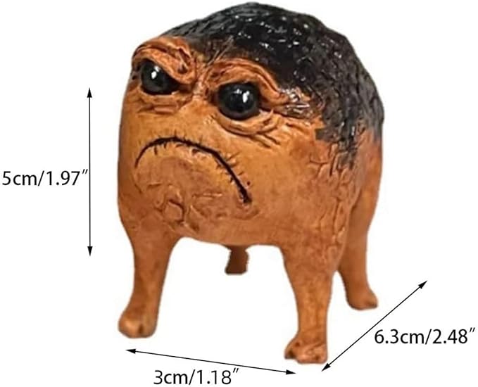 Grumpy Frog Statue Ugly Angry Frog Statue Outdoor Garden Plant Decorations for Pots Novelty Home Office Desktop Decoration Unique Weird Gift (1 Pack)