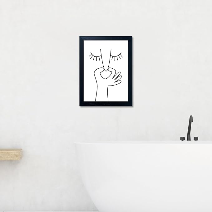Framed Black and White Bathroom Wall Art Funny Bathroom Wall Decor Signs Bad Smell Toliet Print Painting Decor Canvas Artwork