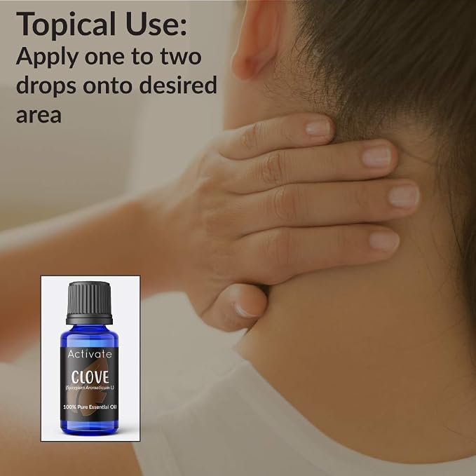 Activate Clove Essential Oil 100% Pure, Premium Grade, Undiluted, Natural, Aromatherapy & Diffuser Use 10ml